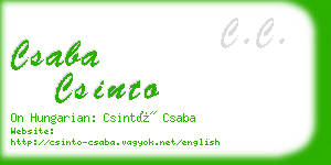 csaba csinto business card